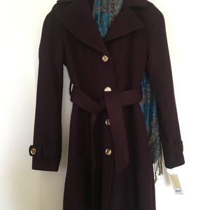 Burgundy Wool coat- Michael Kors